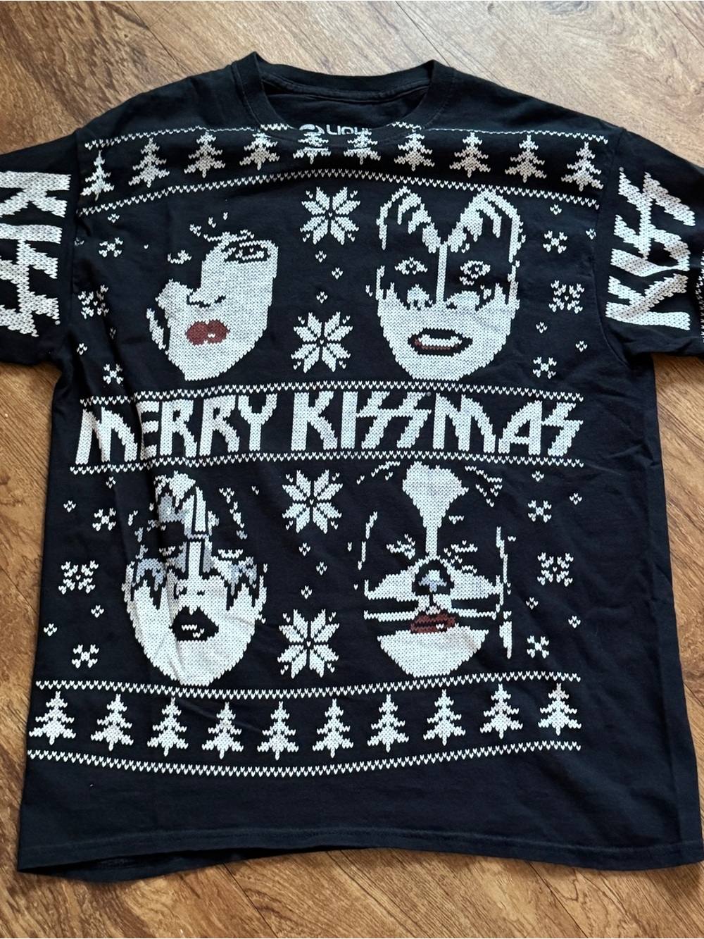 Liquid Blue Black & White "Merry KISSmas" Graphic Tee